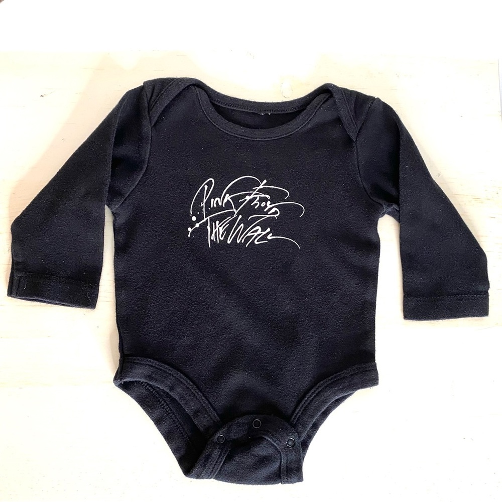 Pink Floyd The Wall Black Long Sleeve Onesie Graphic Snap Closure Baby Bodysuit